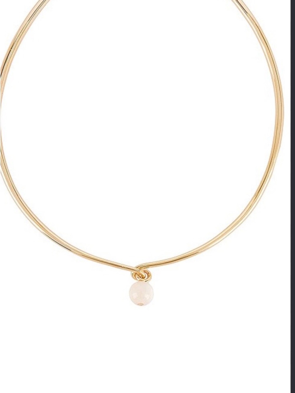 SOKO Mpira Bone Choker Neclace Gold with Single Pearl Drop